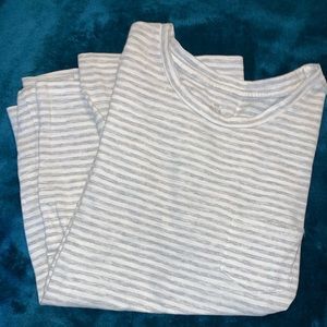 Aerie Gray & White Striped shirt.